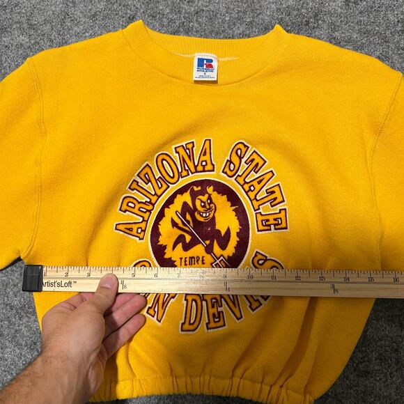 Vintage ASU Sun Devils Cropped Russell Athletic Sweatshirt Women’s Small - Picture 4 of 6